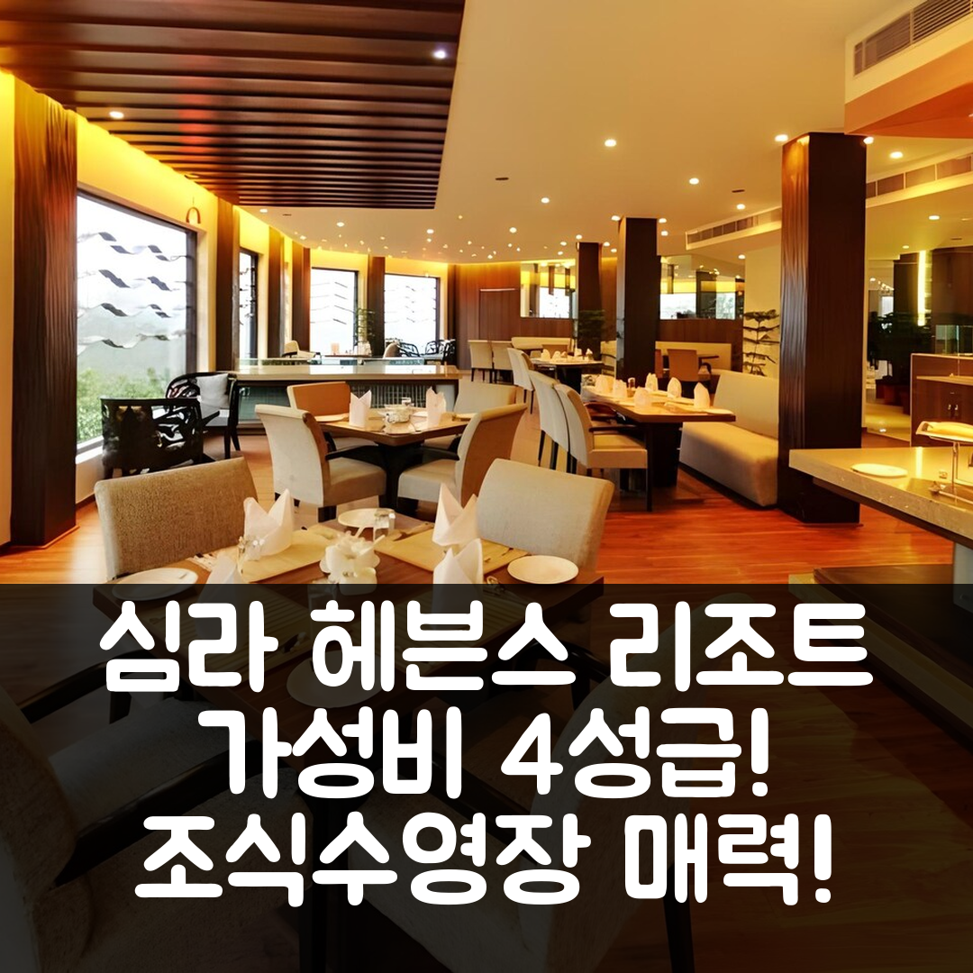 심라 숙소 여행 호텔 추천 쉬믈라 헤븐스 리조트 | 가성비 4성급 위치 조식과 수영장 매력 6가지